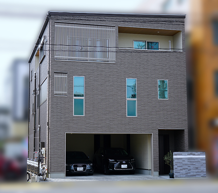テクノストラクチャー工法の木造３階建て二世帯住宅